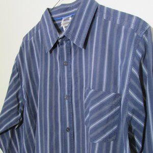 The North Face Blue/Gray Striped Button Front Shirt Apex